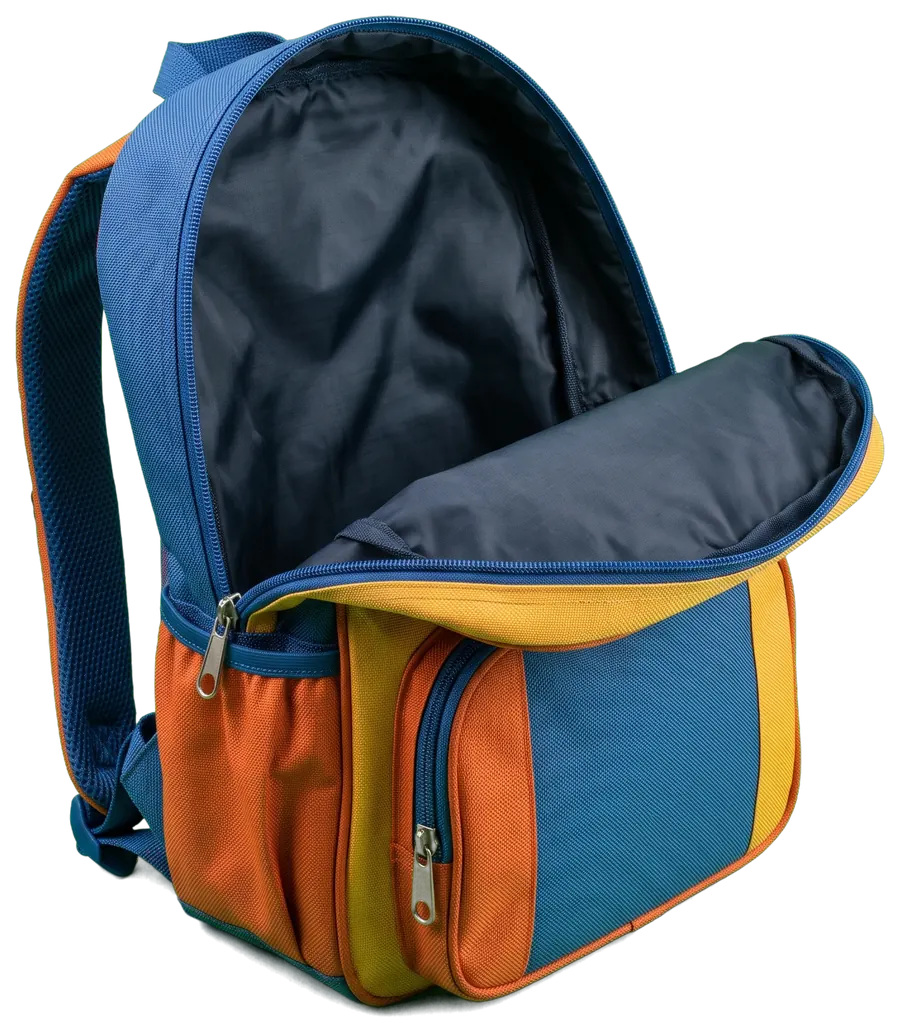 Mochila escolar abierta